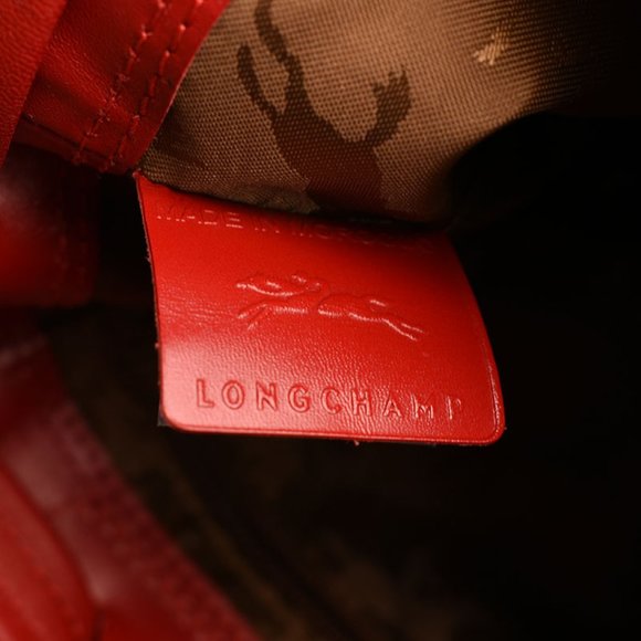 LONGCHAMP Cherry Red Le Pliage Sac A Dos Leather XS Backpack NEW